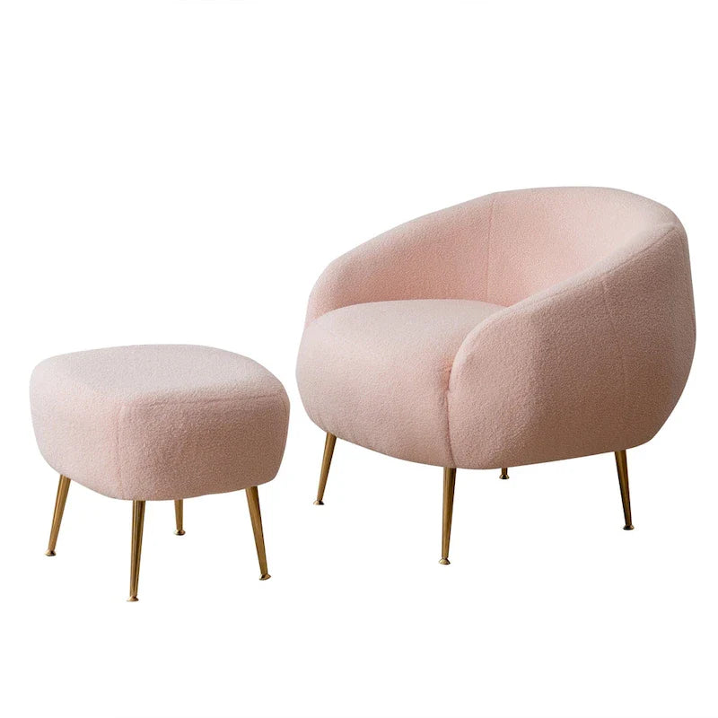 Fauteuil barillet moderne avec ottoman, confortable et élégant, idéal pour les petits espaces - 31,4 (L) x 29,5 (l) x 25,6 (H)