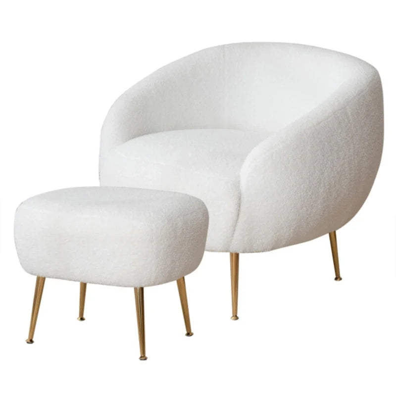 Fauteuil barillet moderne avec ottoman, confortable et élégant, idéal pour les petits espaces - 31,4 (L) x 29,5 (l) x 25,6 (H)