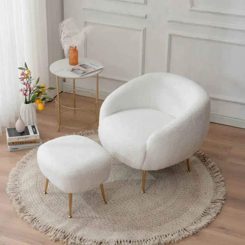 Fauteuil barillet moderne avec ottoman, confortable et élégant, idéal pour les petits espaces - 31,4 (L) x 29,5 (l) x 25,6 (H)
