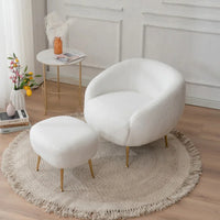 Fauteuil barillet moderne avec ottoman, confortable et élégant, idéal pour les petits espaces - 31,4 (L) x 29,5 (l) x 25,6 (H)