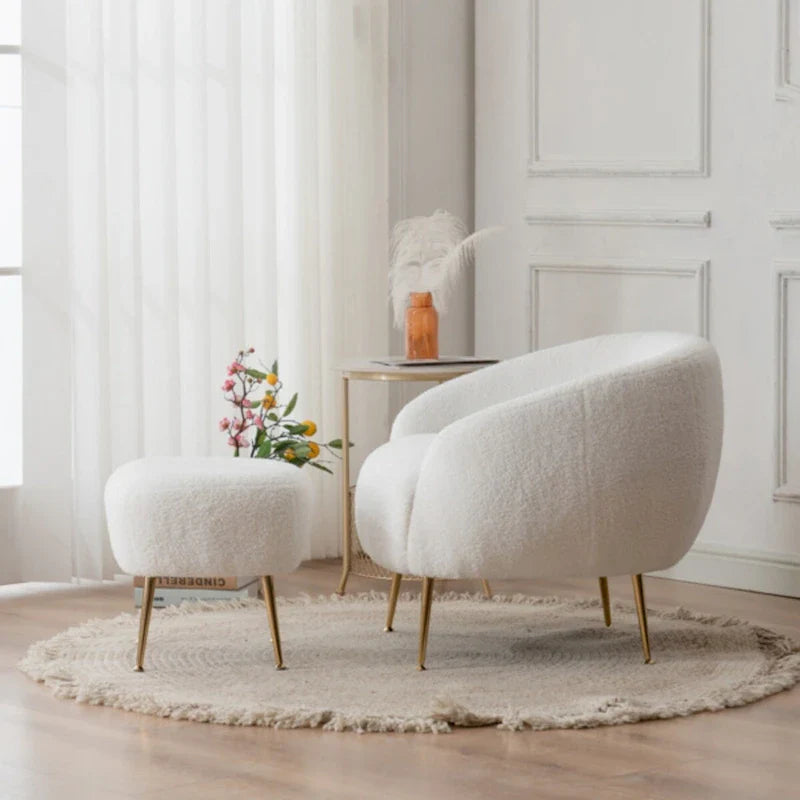 Fauteuil barillet moderne avec ottoman, confortable et élégant, idéal pour les petits espaces - 31,4 (L) x 29,5 (l) x 25,6 (H)