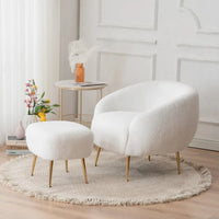 Fauteuil barillet moderne avec ottoman, confortable et élégant, idéal pour les petits espaces - 31,4 (L) x 29,5 (l) x 25,6 (H)