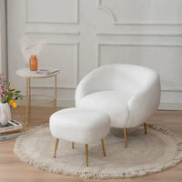 Fauteuil barillet moderne avec ottoman, confortable et élégant, idéal pour les petits espaces - 31,4 (L) x 29,5 (l) x 25,6 (H)