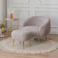 Fauteuil barillet moderne avec ottoman, confortable et élégant, idéal pour les petits espaces - 31,4 (L) x 29,5 (l) x 25,6 (H)