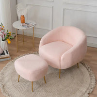Fauteuil barillet moderne avec ottoman, confortable et élégant, idéal pour les petits espaces - 31,4 (L) x 29,5 (l) x 25,6 (H)