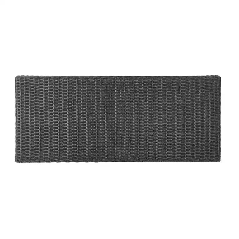 GDFStudio Sandy Unité de rangement d'extérieur en résine tressée, Gris/Noir
