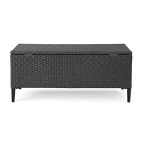 GDFStudio Sandy Unité de rangement d'extérieur en résine tressée, Gris/Noir
