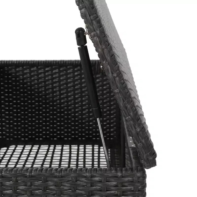 GDFStudio Sandy Unité de rangement d'extérieur en résine tressée, Gris/Noir