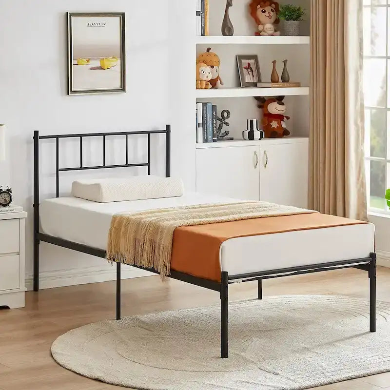 Ensemble cadre de lit 3 pièces VECELO avec tête de lit en bois et tables de chevet modernes, lot de 2