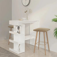 Table de bar vidaXL avec étagère de rangement 39.4x19.7x40, bois d'ingénierie - 39.4 x 19.7 x 40