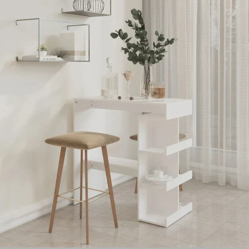 Table de bar vidaXL avec étagère de rangement 39.4x19.7x40, bois d'ingénierie - 39.4 x 19.7 x 40