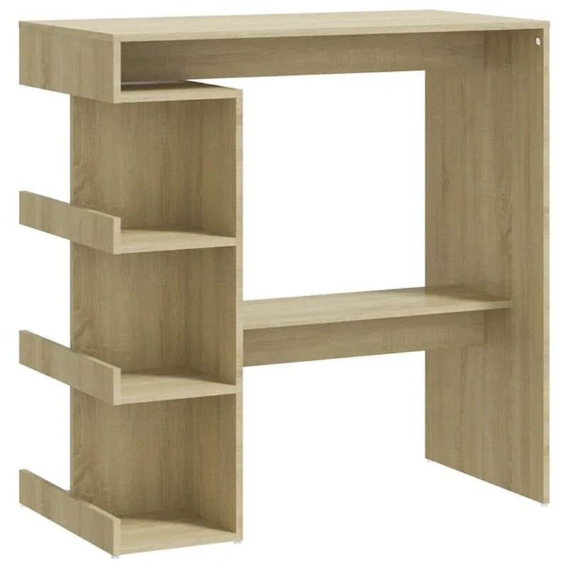 Table de bar vidaXL avec étagère de rangement 39.4x19.7x40, bois d'ingénierie - 39.4 x 19.7 x 40