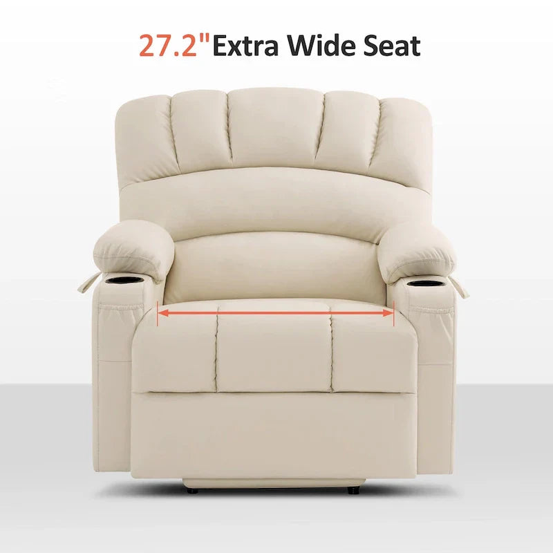 Fauteuil Élévateur Inclinable Électrique MCombo avec Massage et Chaleur, Similicuir R7096 (Moyen-Large)