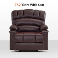 Fauteuil Élévateur Inclinable Électrique MCombo avec Massage et Chaleur, Similicuir R7096 (Moyen-Large)