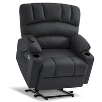 Fauteuil Élévateur Inclinable Électrique MCombo avec Massage et Chaleur, Similicuir R7096 (Moyen-Large)