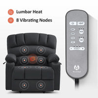 Fauteuil Élévateur Inclinable Électrique MCombo avec Massage et Chaleur, Similicuir R7096 (Moyen-Large)