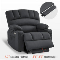 Fauteuil Élévateur Inclinable Électrique MCombo avec Massage et Chaleur, Similicuir R7096 (Moyen-Large)