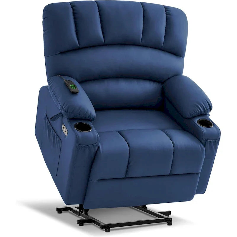 Fauteuil Élévateur Inclinable Électrique MCombo avec Massage et Chaleur, Similicuir R7096 (Moyen-Large)