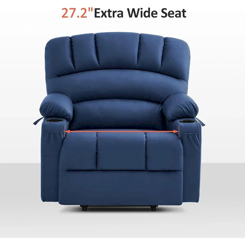 Fauteuil Élévateur Inclinable Électrique MCombo avec Massage et Chaleur, Similicuir R7096 (Moyen-Large)