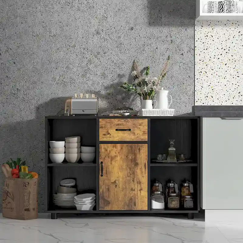 Buffet de ferme Costway, meuble d'appoint, bar à café, classeur, console - 122 x 41 x 80 cm (L x l x H)