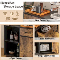 Buffet de ferme Costway, meuble d'appoint, bar à café, classeur, console - 122 x 41 x 80 cm (L x l x H)