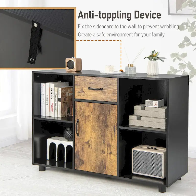 Buffet de ferme Costway, meuble d'appoint, bar à café, classeur, console - 122 x 41 x 80 cm (L x l x H)