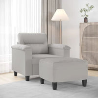 vidaXL Canapé Moderne Fauteuil d'appoint rembourré avec repose-pieds Tissu microfibre