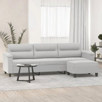 vidaXL Canapé Moderne Fauteuil d'appoint rembourré avec repose-pieds Tissu microfibre