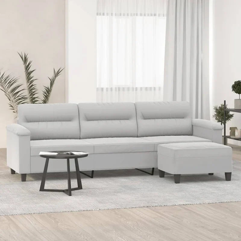 vidaXL Canapé Moderne Fauteuil d'appoint rembourré avec repose-pieds Tissu microfibre