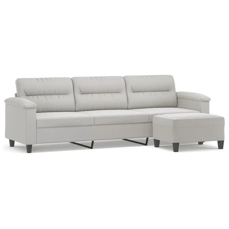 vidaXL Canapé Moderne Fauteuil d'appoint rembourré avec repose-pieds Tissu microfibre