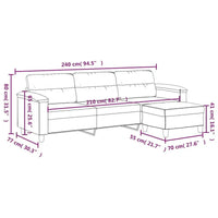 vidaXL Canapé Moderne Fauteuil d'appoint rembourré avec repose-pieds Tissu microfibre