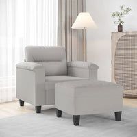 vidaXL Canapé Moderne Fauteuil d'appoint rembourré avec repose-pieds Tissu microfibre