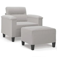vidaXL Canapé Moderne Fauteuil d'appoint rembourré avec repose-pieds Tissu microfibre