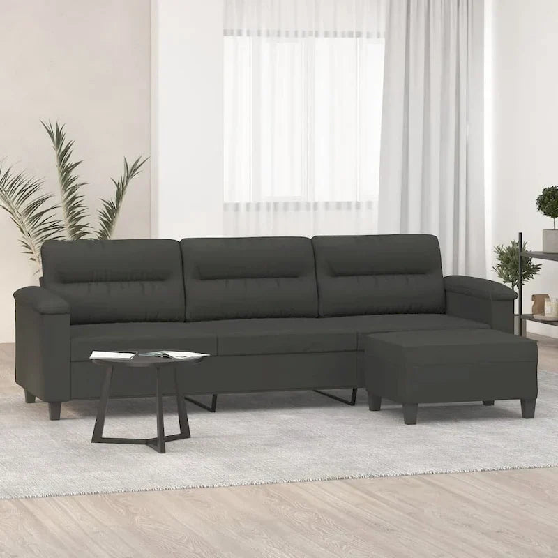 vidaXL Canapé Moderne Fauteuil d'appoint rembourré avec repose-pieds Tissu microfibre