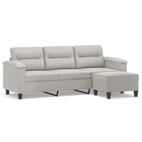 vidaXL Canapé Moderne Fauteuil d'appoint rembourré avec repose-pieds Tissu microfibre