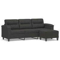 vidaXL Canapé Moderne Fauteuil d'appoint rembourré avec repose-pieds Tissu microfibre