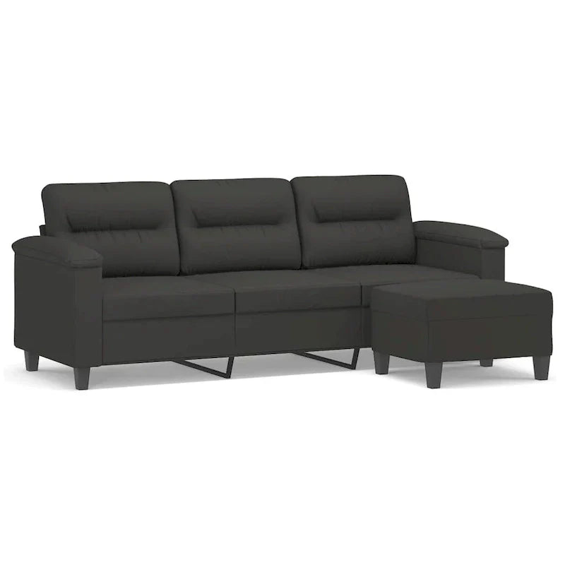 vidaXL Canapé Moderne Fauteuil d'appoint rembourré avec repose-pieds Tissu microfibre