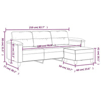 vidaXL Canapé Moderne Fauteuil d'appoint rembourré avec repose-pieds Tissu microfibre