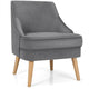 Fauteuil d'appoint en velours avec pieds en bois d'hévéa - 27 x 25 x 30 (L x l x H)