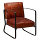 vidaXL Canapé Fauteuil individuel avec cadre en métal pour salon Cuir véritable - 60 x 64 x 74 cm