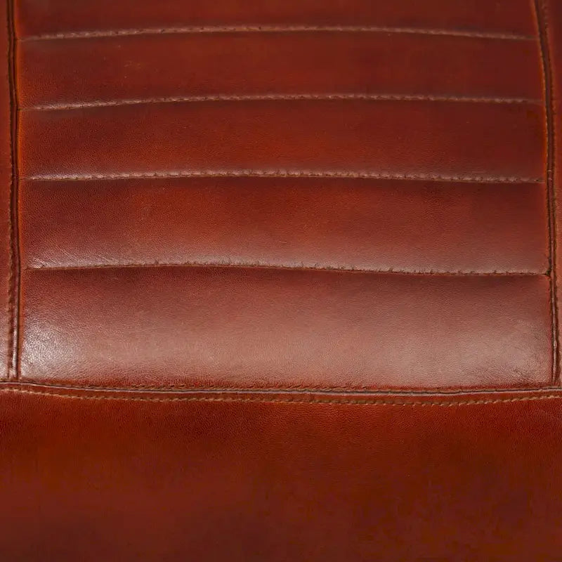 vidaXL Canapé Fauteuil individuel avec cadre en métal pour salon Cuir véritable - 60 x 64 x 74 cm