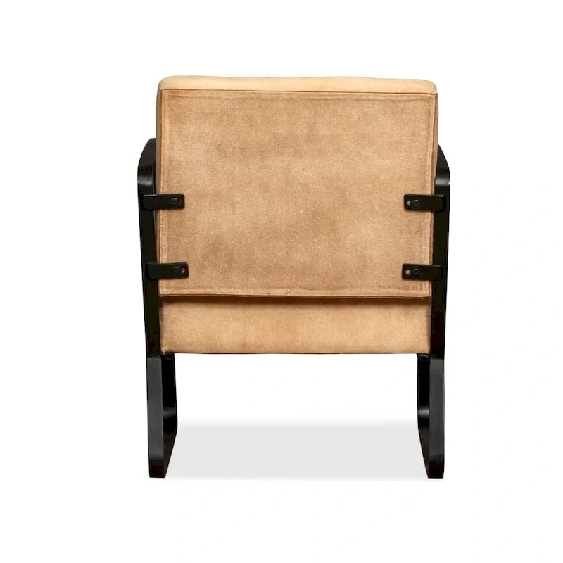 vidaXL Canapé Fauteuil individuel avec cadre en métal pour salon Cuir véritable - 60 x 64 x 74 cm