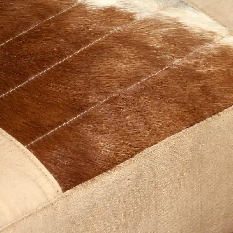 vidaXL Canapé Fauteuil individuel avec cadre en métal pour salon Cuir véritable - 60 x 64 x 74 cm