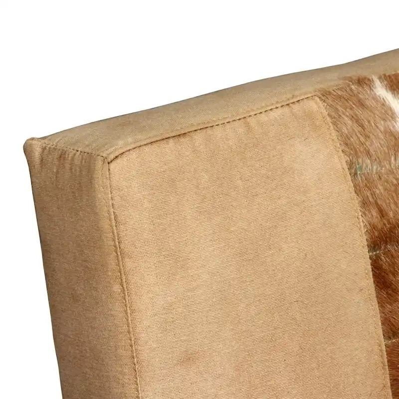 vidaXL Canapé Fauteuil individuel avec cadre en métal pour salon Cuir véritable - 60 x 64 x 74 cm