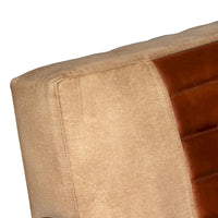 vidaXL Canapé Fauteuil individuel avec cadre en métal pour salon Cuir véritable - 60 x 64 x 74 cm