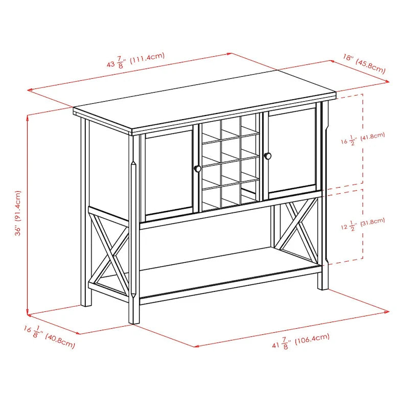 Bahut Xola, Cappuccino - 43.8L x 18P x 35.9H