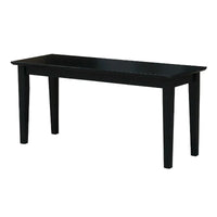 Banc d'entrée déco en bois massif, finition noire - 40 x 14 x 18H pouces