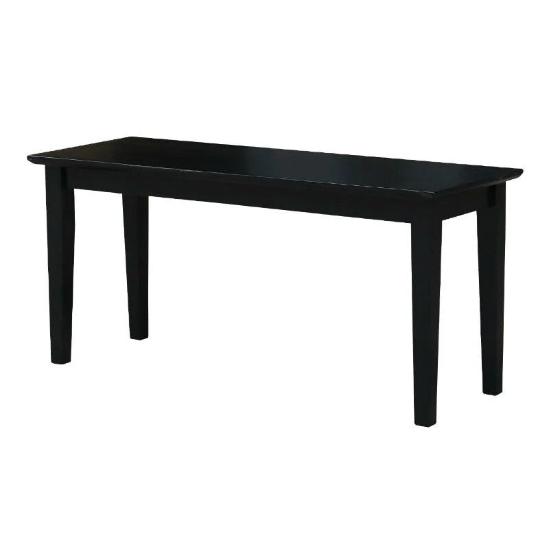 Banc d'entrée déco en bois massif, finition noire - 40 x 14 x 18H pouces