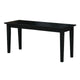 Banc d'entrée déco en bois massif, finition noire - 40 x 14 x 18H pouces