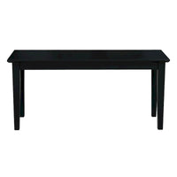 Banc d'entrée déco en bois massif, finition noire - 40 x 14 x 18H pouces